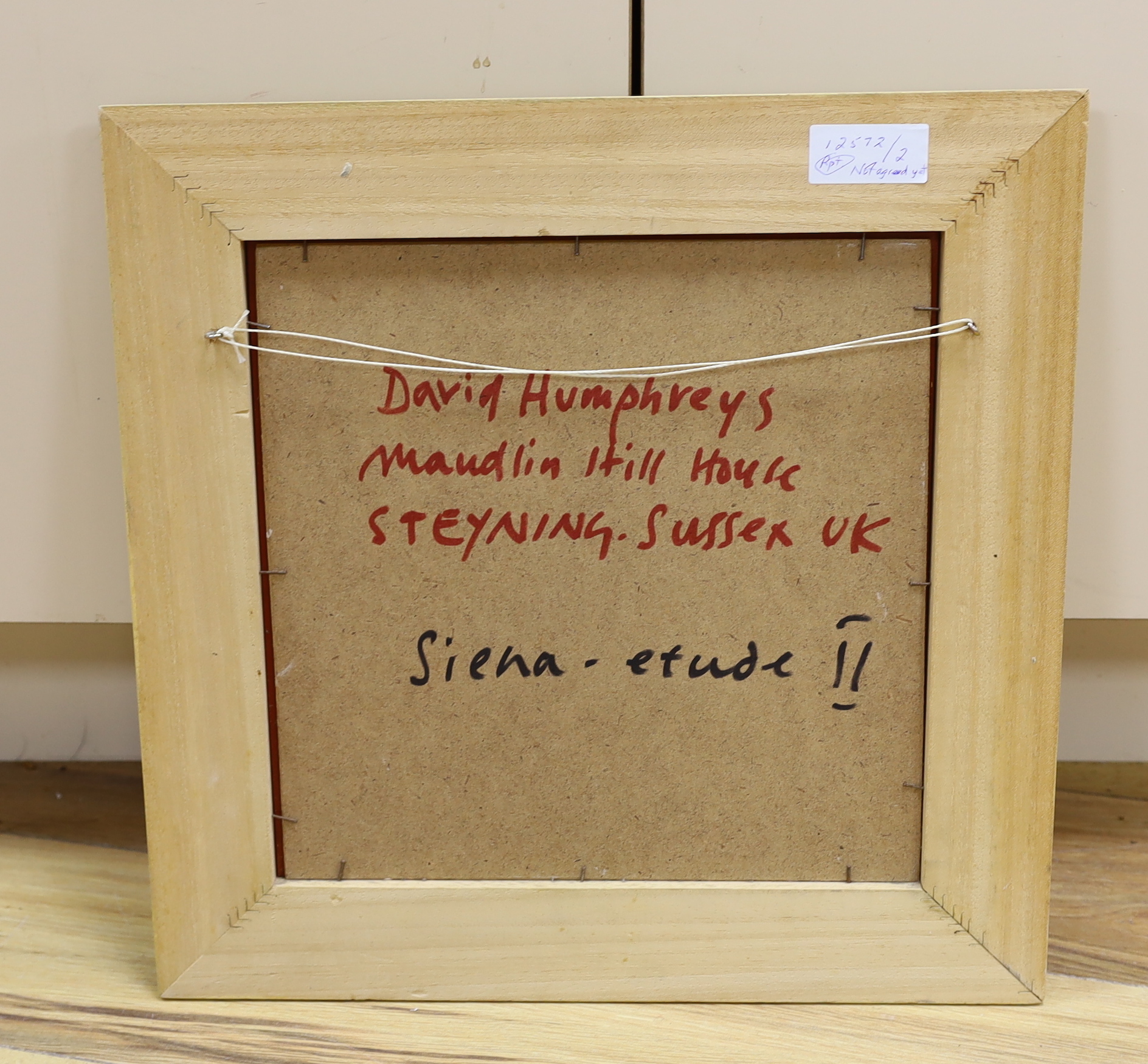 David Humphreys (b.1937), mixed media, 'Siena-etude II', initialled and inscribed verso, 27 x 27cm
